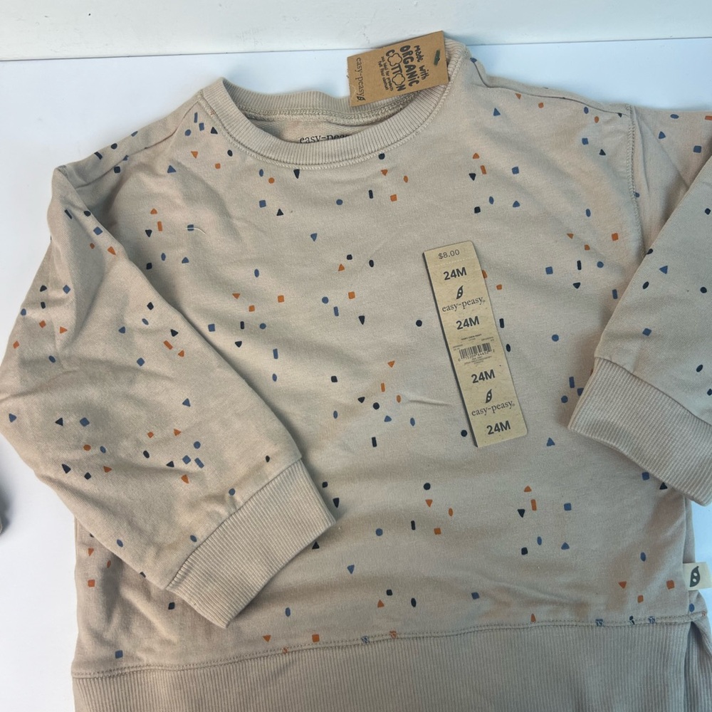 Playful Patterned Kids Sweatshirt Set Top & Bottom 2PC Outfit Casual Wear